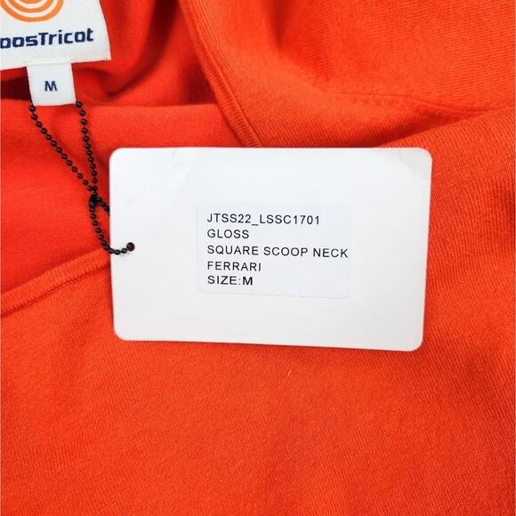 JoosTricot Long Sleeve Scoop Neck Top Sweater in Ferrari Orange Medium NWT - Picture 9 of 11